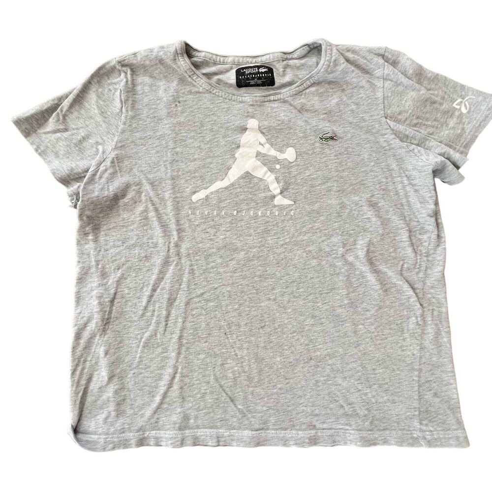 Lacoste Sport Novak Djokovic T-Shirt with Slight Staining - Girl's Size 38